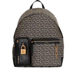 Balmain Men Pulse Backpack With Jacquard Monogram